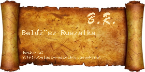 Belász Ruszalka névjegykártya
